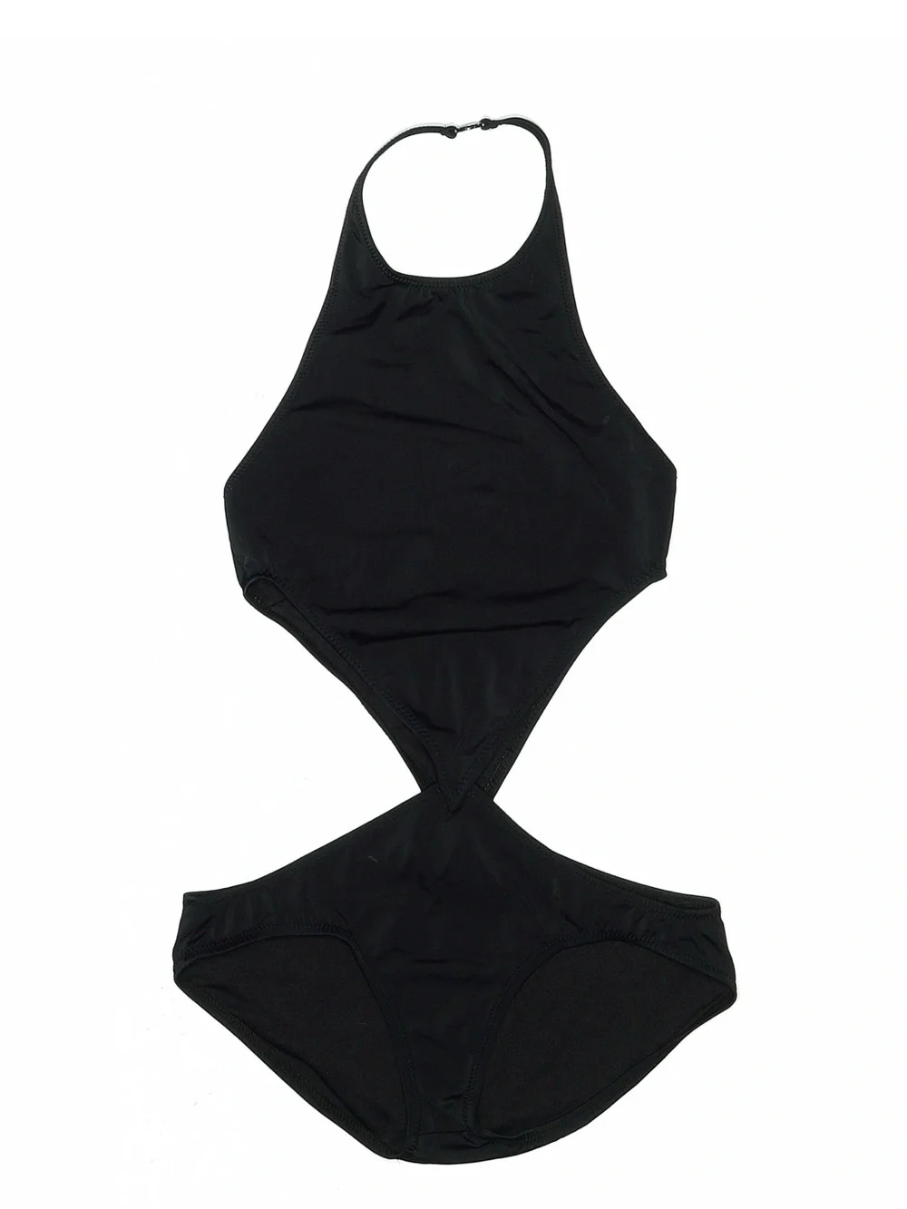 Norma Kamali Chuck Black Cutout Halter One-Piece Swimsuit